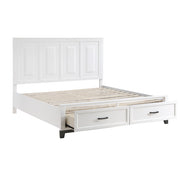 Homelegance 1450WHK-1EK* Garretson White King Platform Bed with Footboard Storage