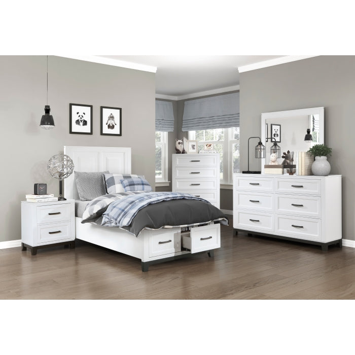 Homelegance 1450WH-5/6 Garretson White Dresser Mirror Set