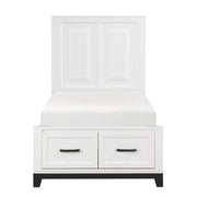 Homelegance 1450WHT-1* Garretson White Twin Platform Bed with Footboard Storage