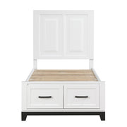 Homelegance 1450WHT-1* Garretson White Twin Platform Bed with Footboard Storage