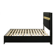 FOA FM72015BK-EK Lucida Black LED Platform King Bed