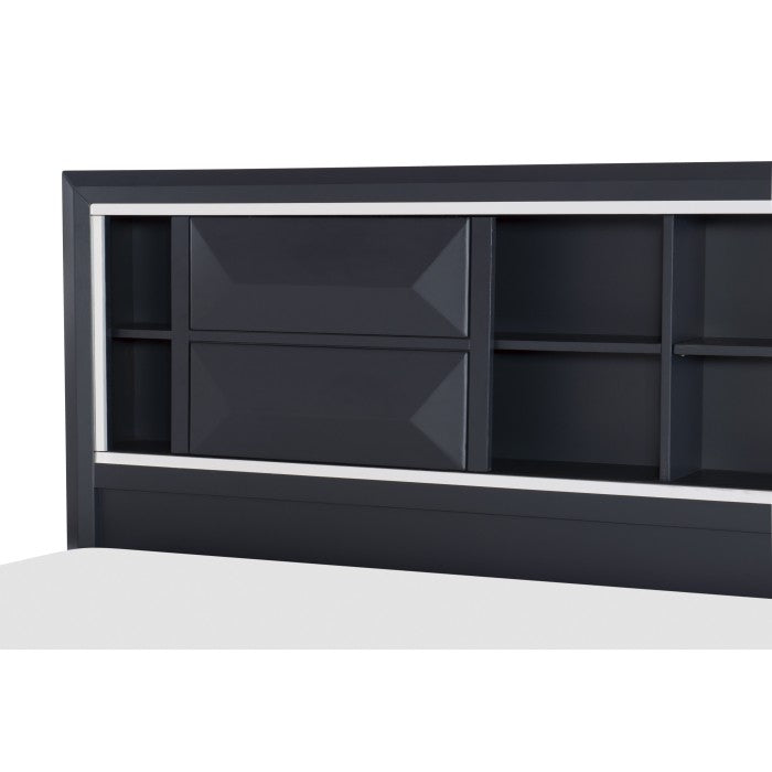 Homelegance 1553K-1EK Rosemont Midnight Blue King Platform Bed w/ Storage