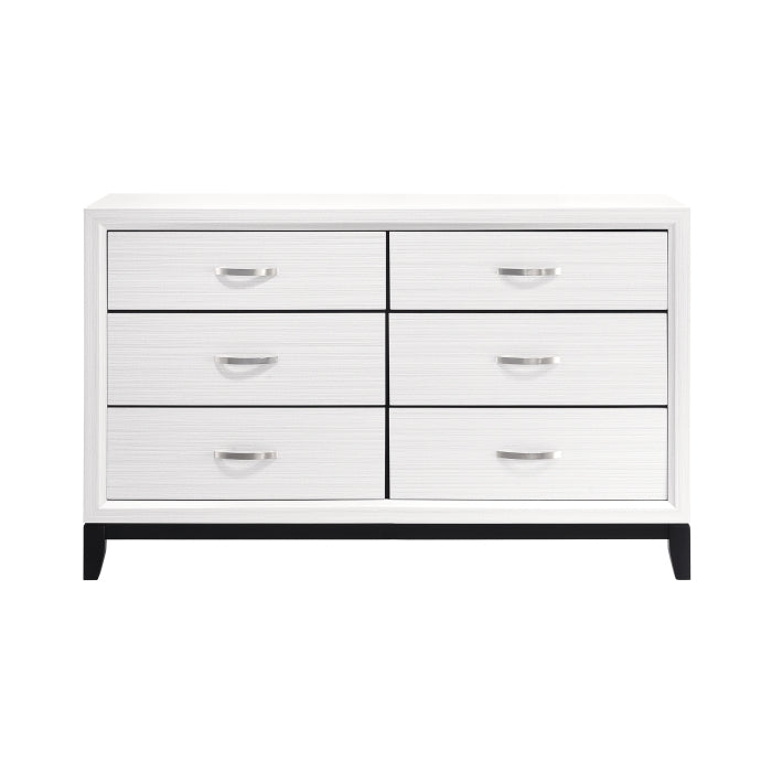 Homelegance 1645WH-5 Davi White 6 Drawer Dresser