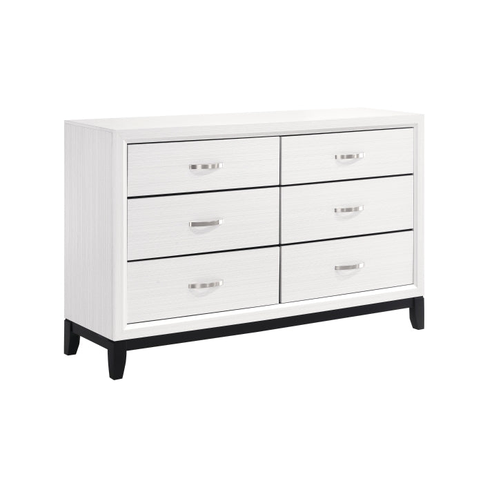 Homelegance 1645WH-5 Davi White 6 Drawer Dresser