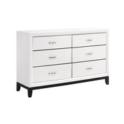 Homelegance 1645WH-5 Davi White 6 Drawer Dresser