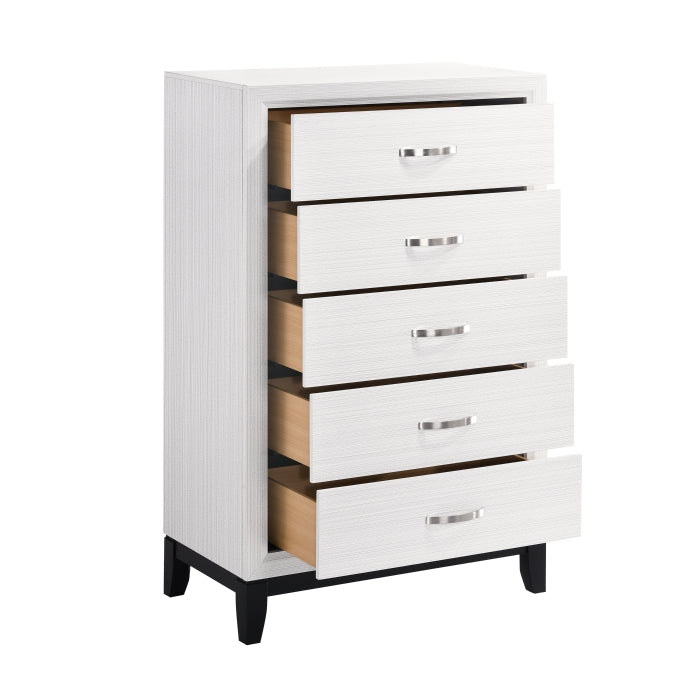 Homelegance 1645WH-9 Davi White 5 Drawer Chest