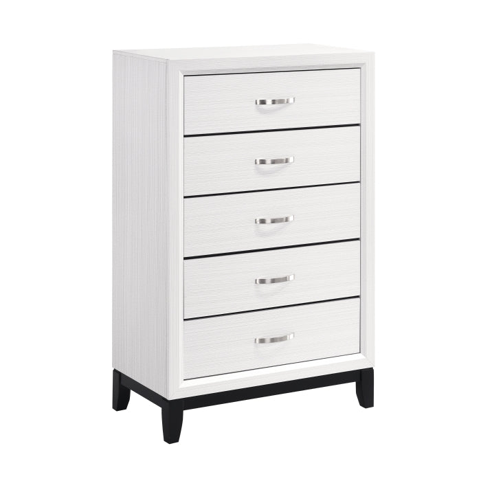 Homelegance 1645WH-9 Davi White 5 Drawer Chest