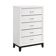 Homelegance 1645WH-9 Davi White 5 Drawer Chest