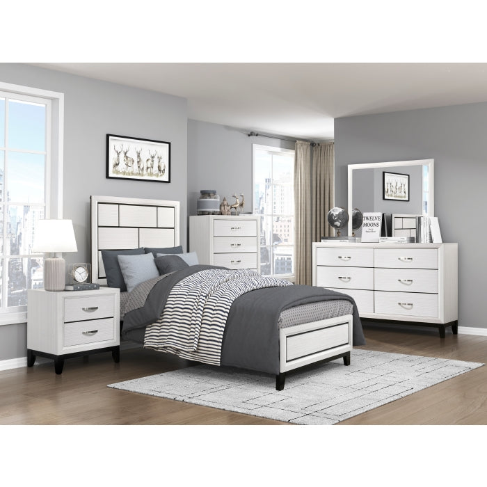 Homelegance 1645WHT-1 Davi White Twin Bed