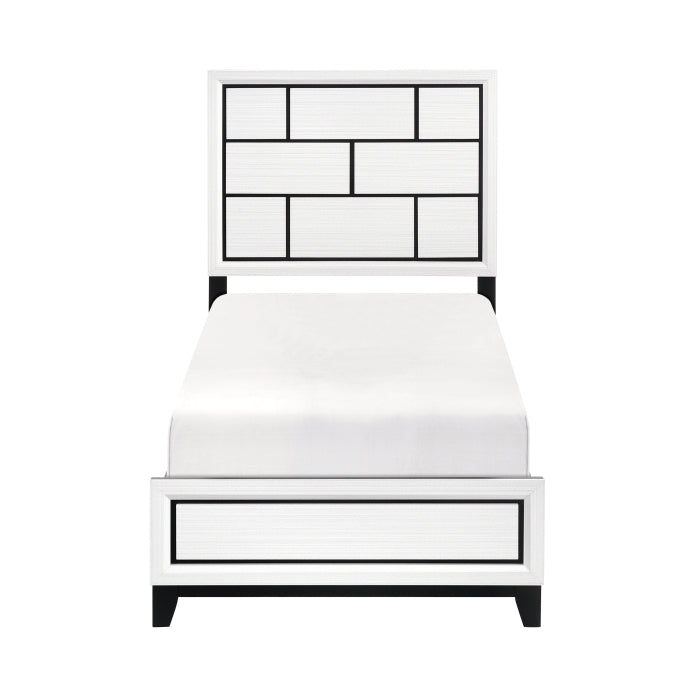 Homelegance 1645WHT-1 Davi White Twin Bed