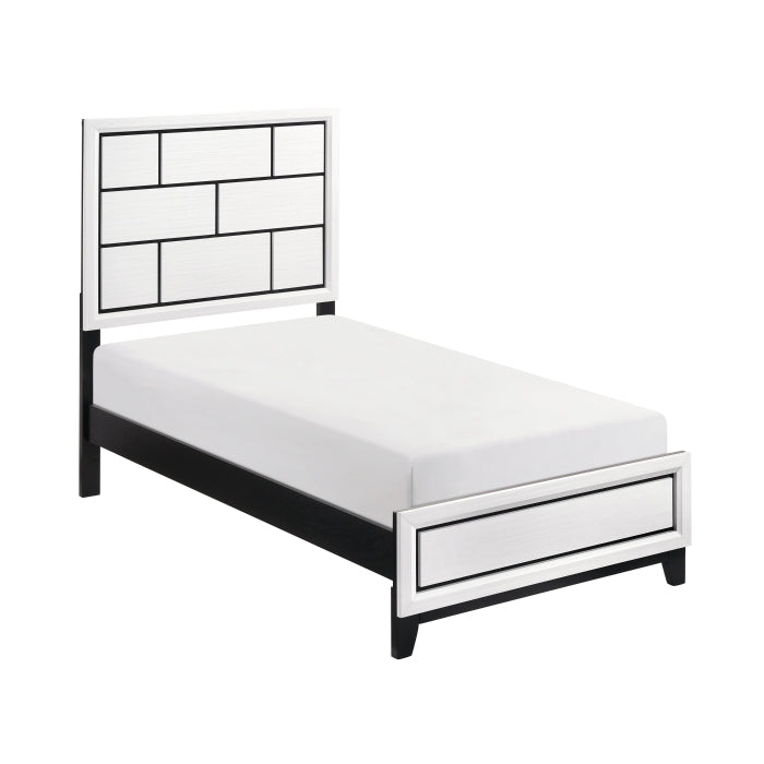 Homelegance 1645WHT-1 Davi White Twin Bed