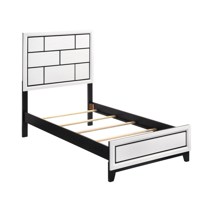 Homelegance 1645WHT-1 Davi White Twin Bed