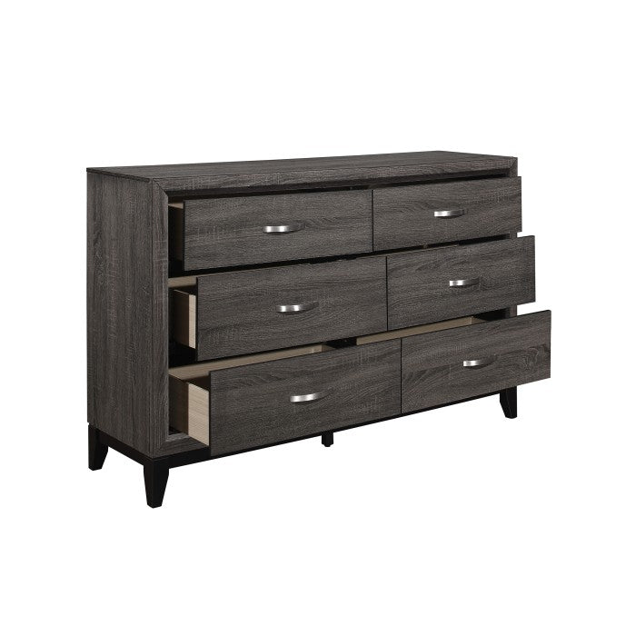 Homelegance 1645-5 Davi Gray 6 Drawer Dresser