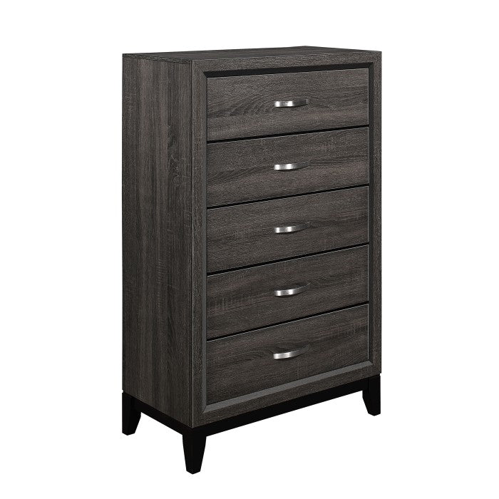 Homelegance 1645-9 Davi Gray 5 Drawer Chest