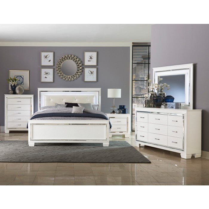 Homelegance 1916W Allura White King Bed