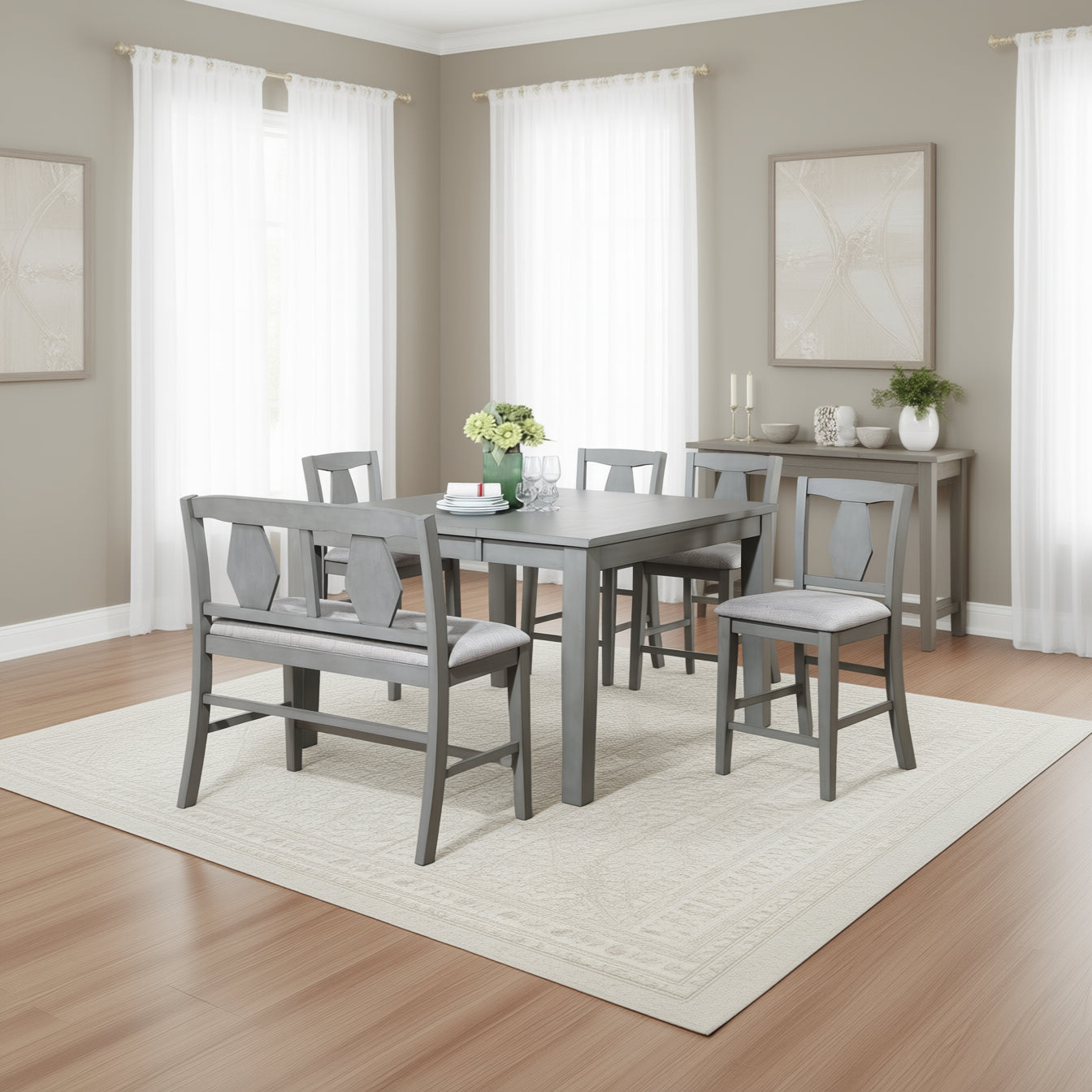 Urban Styles 2930 / 2932 Napa Gray 5 Piece Counter Height Set