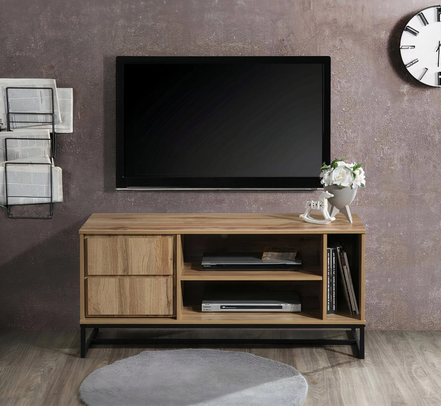Milton 2002 47" Oak 1 Shelf & 1 Cabinet TV Stand