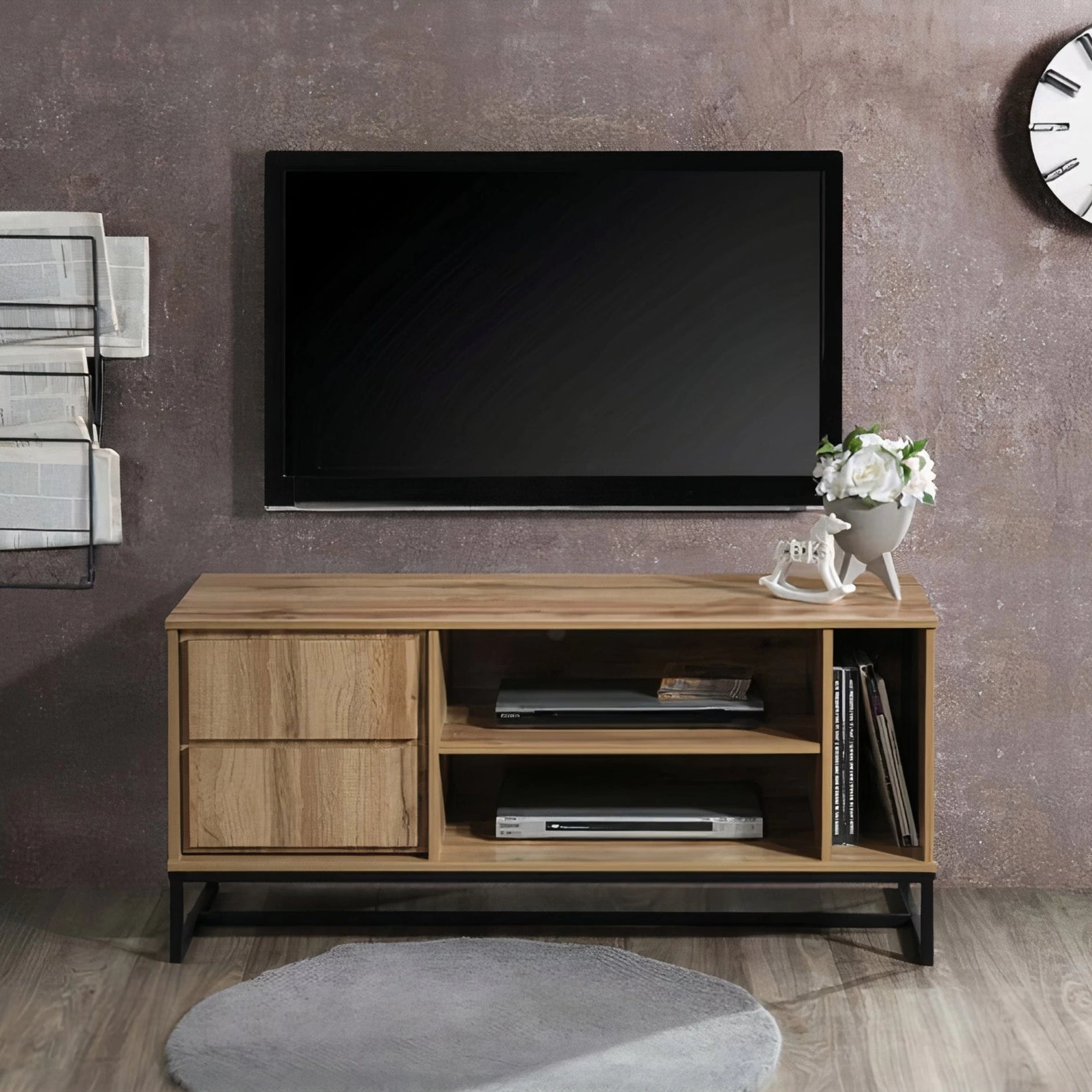 Milton 2002 47" Oak 1 Shelf & 1 Cabinet TV Stand