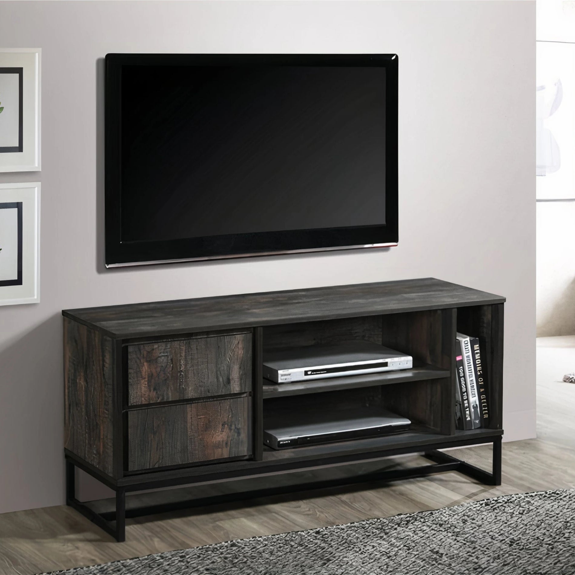 Milton 2004 47" Rustic Gray 1 Shelf & 1 Cabinet TV Stand