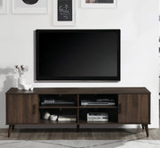 Milton 2010 71" Dark Walnut 2 Shelves 2 Cabinets TV Stand