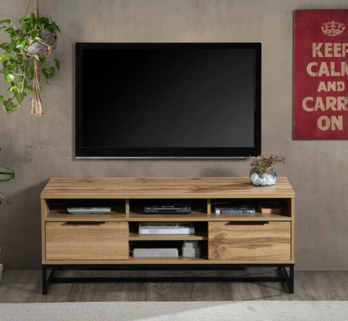 Milton 2016 47" Oak 3 Shelves & 2 Drawers TV Stand