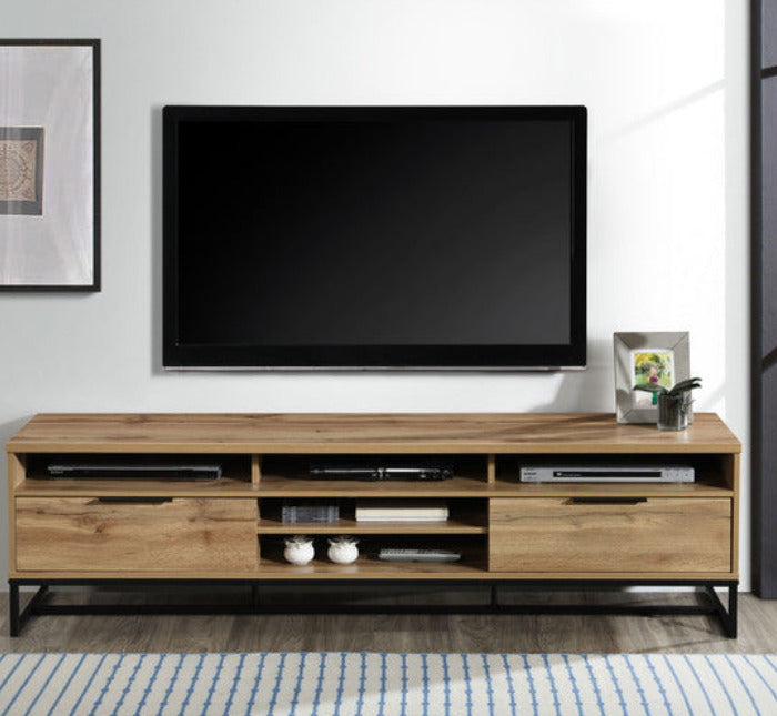 Milton 2020 71" Oak 3 Shelves & 2 Drawers TV Stand