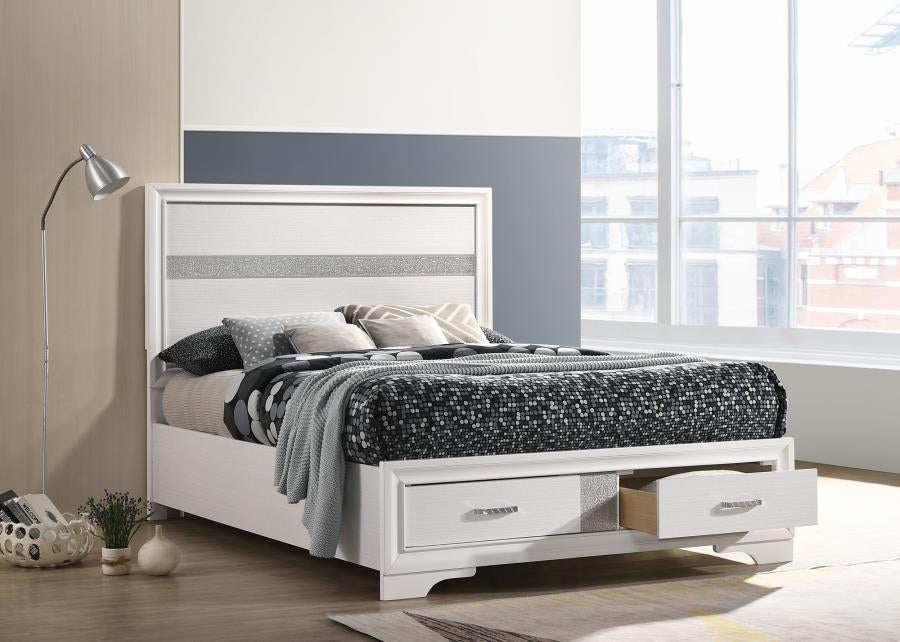 Coaster 205111F Miranda White Full Storage Platform Bed