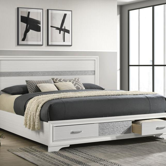 Coaster 205111KE Miranda White King Storage Platform Bed