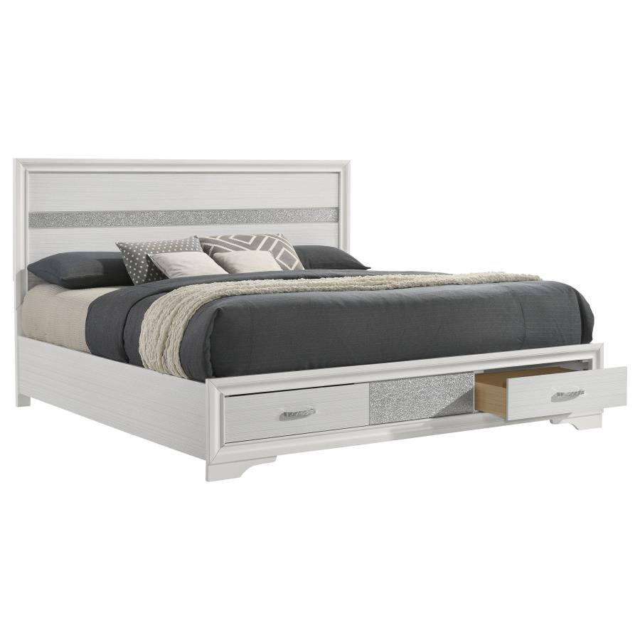 Coaster 205111KE Miranda White King Storage Platform Bed