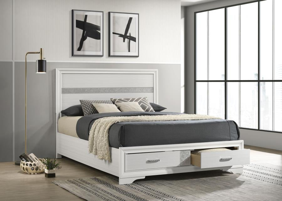 Coaster 205111Q Miranda White Queen Storage Platform Bed