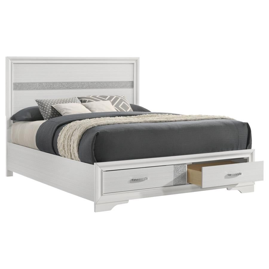 Coaster 205111Q Miranda White Queen Storage Platform Bed