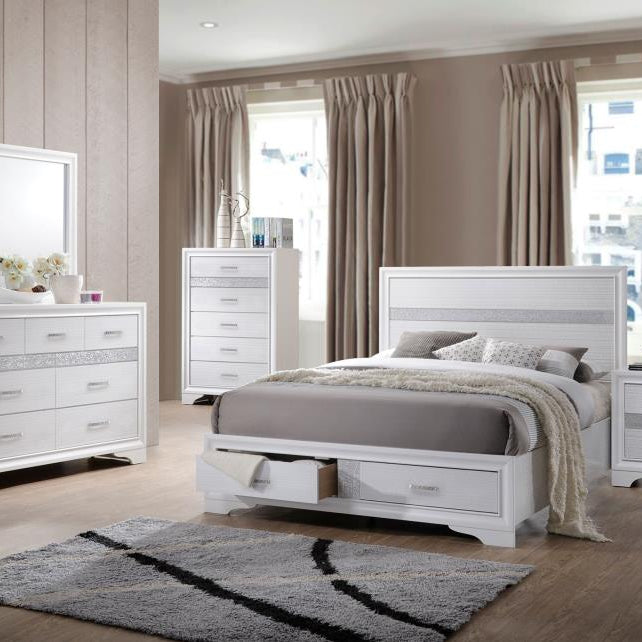 Coaster 205111Q Miranda White Queen Storage Platform Bed