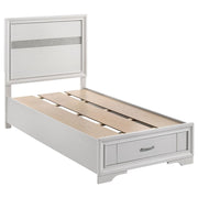 Coaster 205111T Miranda White Twin Storage Platform Bed