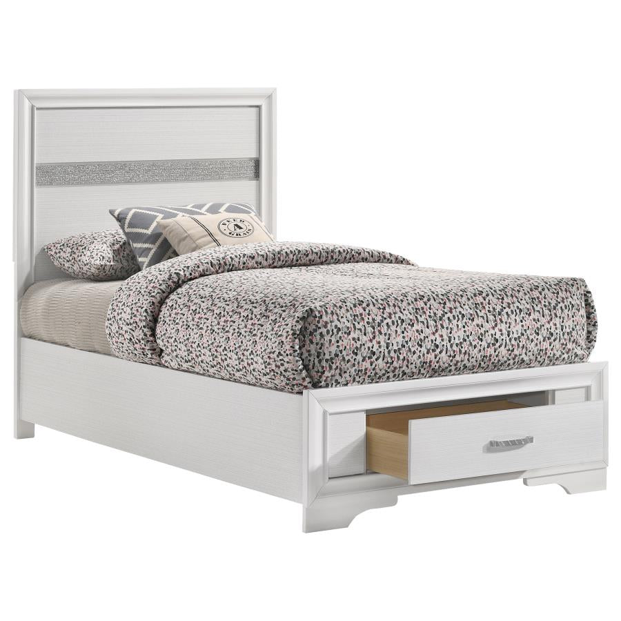 Coaster 205111T Miranda White Twin Storage Platform Bed