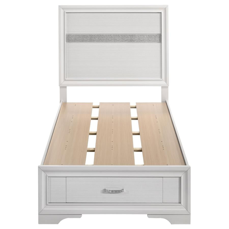 Coaster 205111T Miranda White Twin Storage Platform Bed