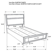 Coaster 205111T Miranda White Twin Storage Platform Bed