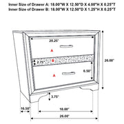 Coaster 205112 Miranda White 3-drawer Nightstand