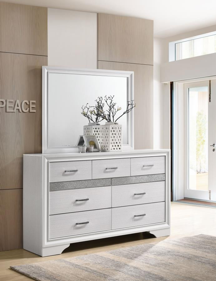 Coaster 205113 / 14 Miranda White 9 Drawer Dresser Mirror
