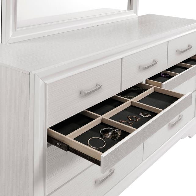 Coaster 205113 / 14 Miranda White 9 Drawer Dresser Mirror