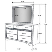 Coaster 205113 / 14 Miranda White 9 Drawer Dresser Mirror