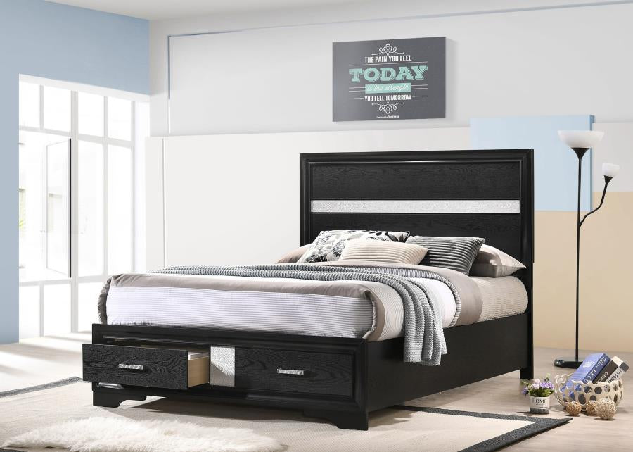 Coaster 206361F Miranda Black Full Storage Platform Bed