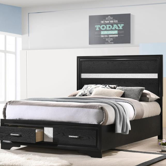 Coaster 206361F Miranda Black Full Storage Platform Bed