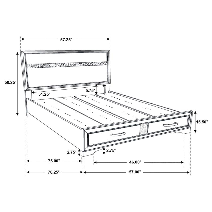 Coaster 206361F Miranda Black Full Storage Platform Bed