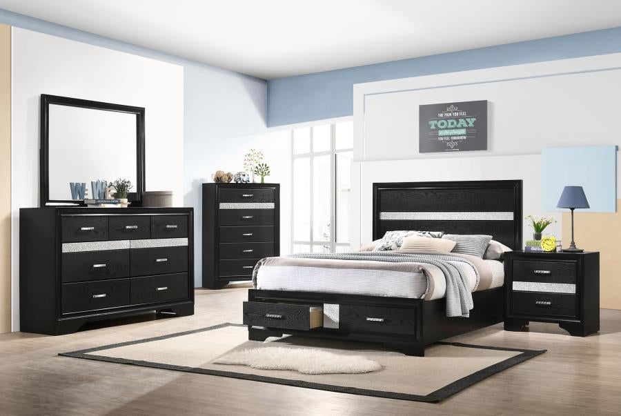 Coaster 206361F Miranda Black Full Storage Platform Bed