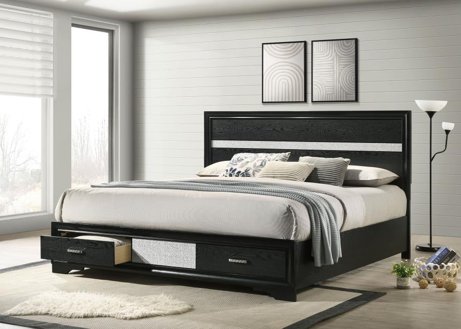 Coaster 206361KE Miranda Black King Storage Platform Bed