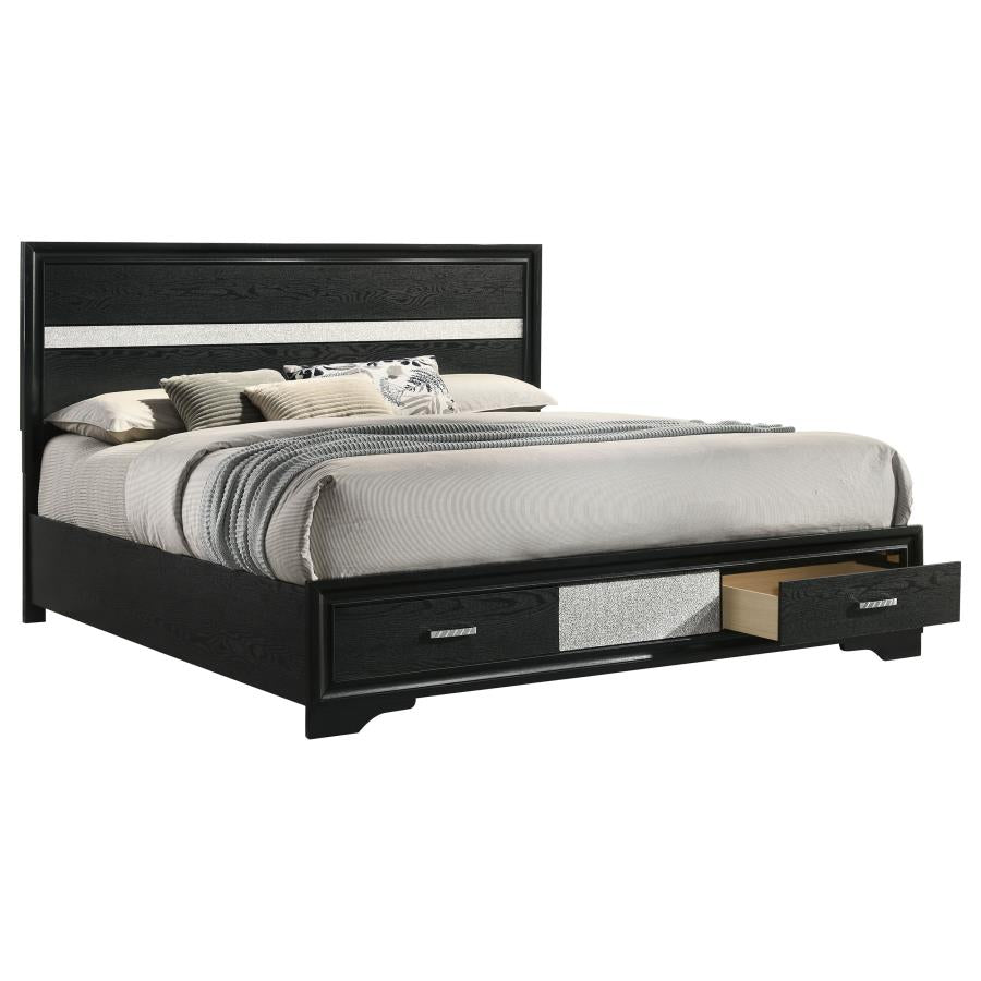 Coaster 206361KE Miranda Black King Storage Platform Bed