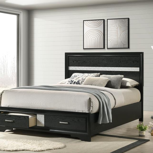 Coaster 206361Q Miranda Black Queen Storage Platform Bed