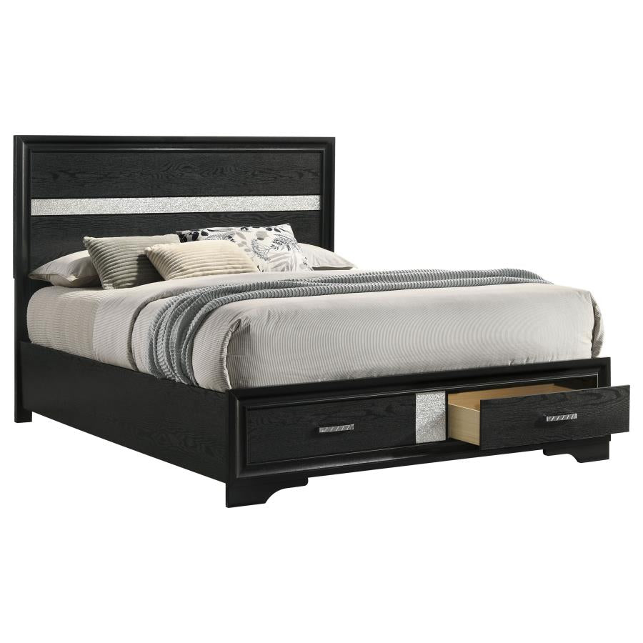 Coaster 206361Q Miranda Black Queen Storage Platform Bed