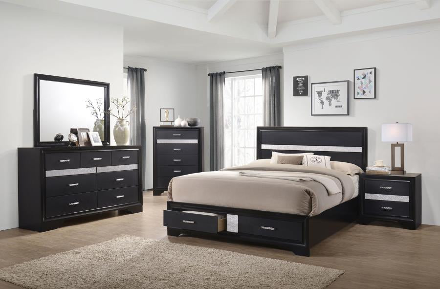 Coaster 206361Q Miranda Black Queen Storage Platform Bed