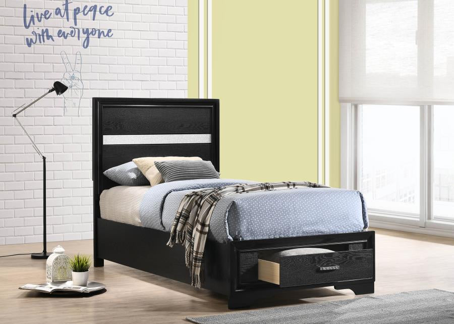 Coaster 206361T Miranda Black Twin Storage Platform Bed
